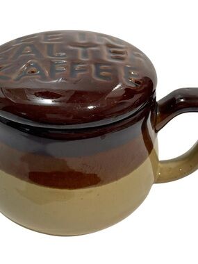 Vintage 1970s German Ceramic Coffee Mup - Kein Kalter Kaffee "No Cold Coffee"